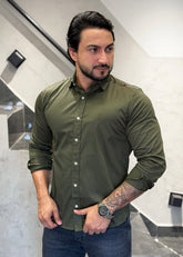Camisa Ralph Lauren M/L Musgo Italiana