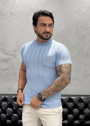 T-Shirt Basica Tricot Azul