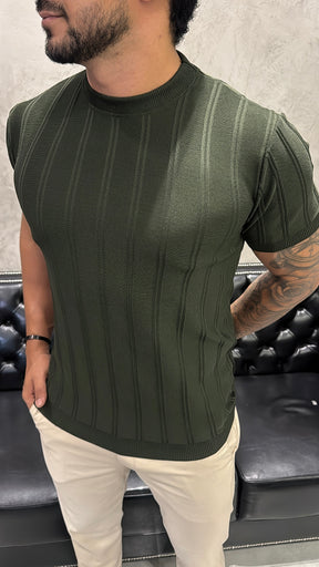 T-Shirt Basica Tricot Musgo