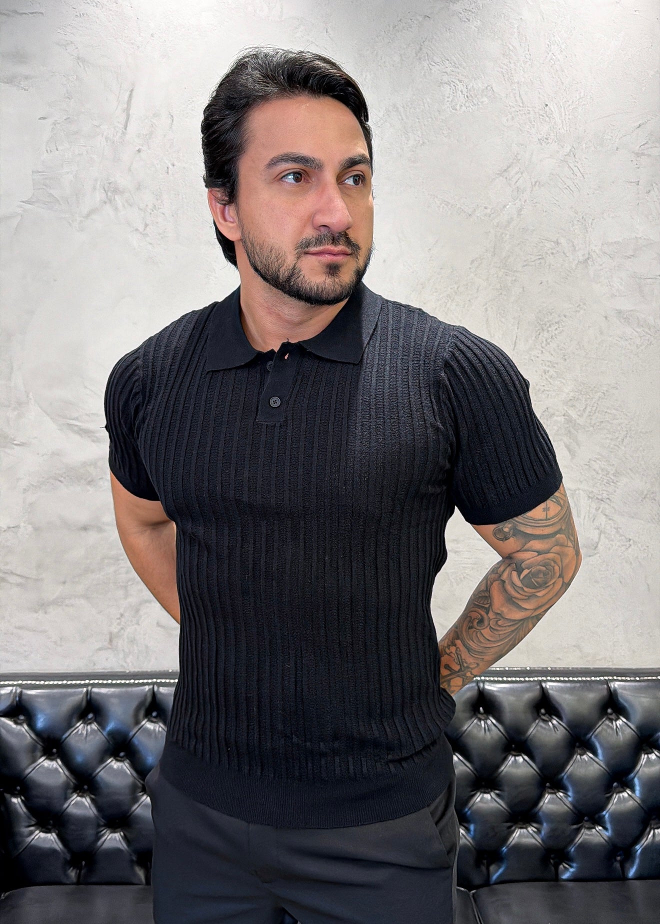 Polo Tricot Luxo Preto