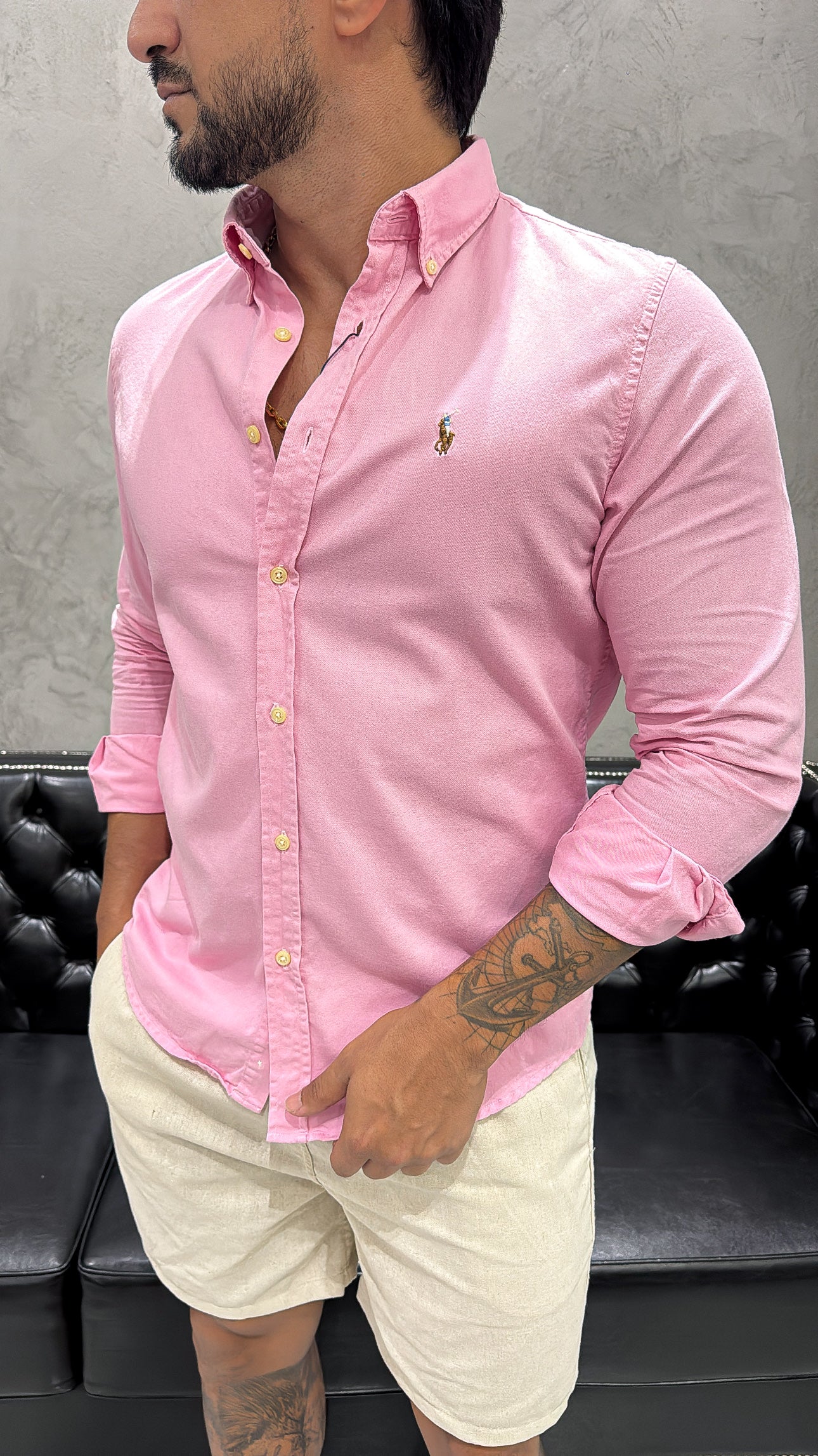 Camisa Ralph Lauren Sarja M/L Rosa
