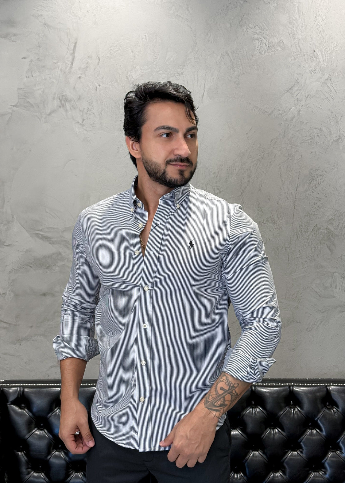 Camisa Ralph Lauren M/Longa Listrada
