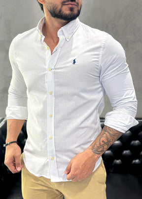 Camisa Oxford Ralph Lauren M/Longa Branco