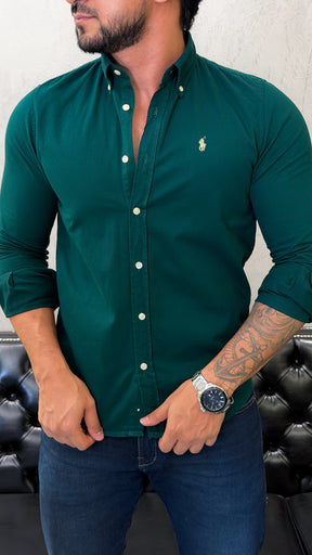 Camisa Ralph Lauren M/L Tinturada Verde