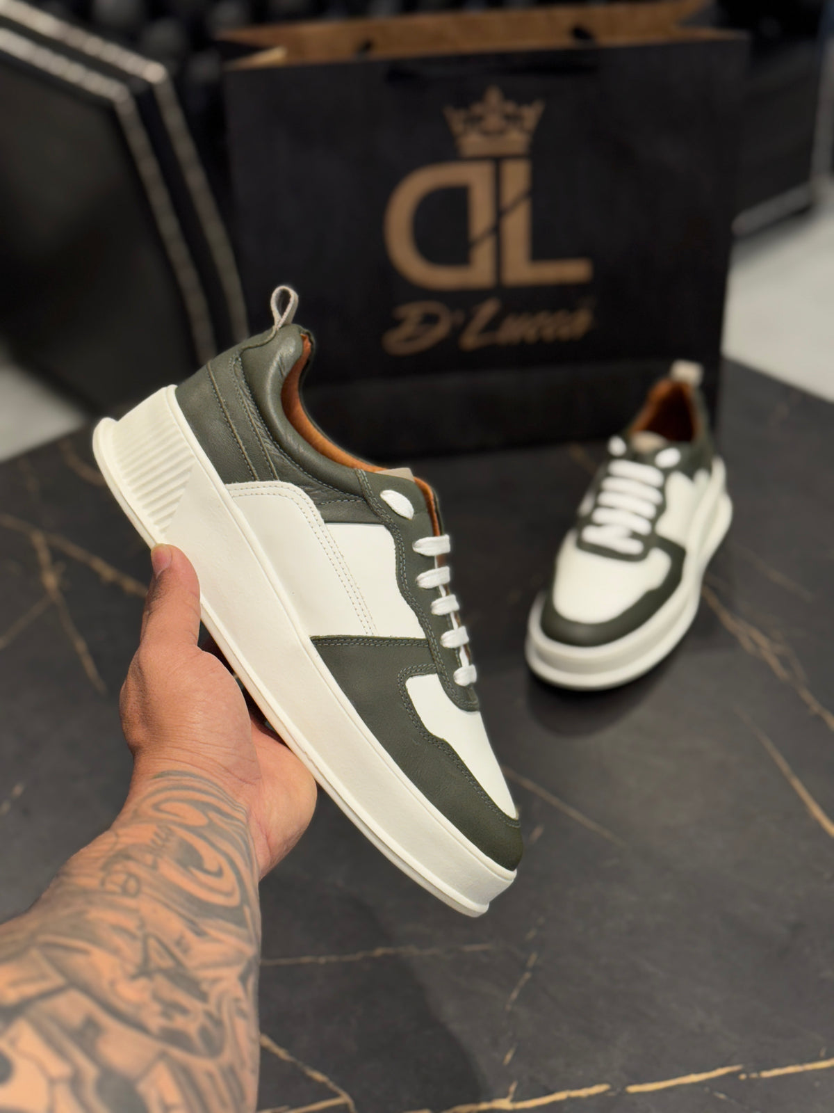 Sneaker DL67 Areia c/ Musgo