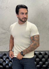 T-Shirt Basica Tricot Areia