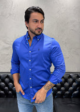 Camisa Ralph Lauren M/Longa Cetinada Royal
