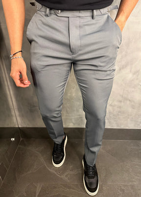 Calça Alfaiataria DL67 com Ajuste Lateral Chumbo