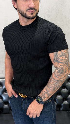 Camiseta Tricot Luxo Preto