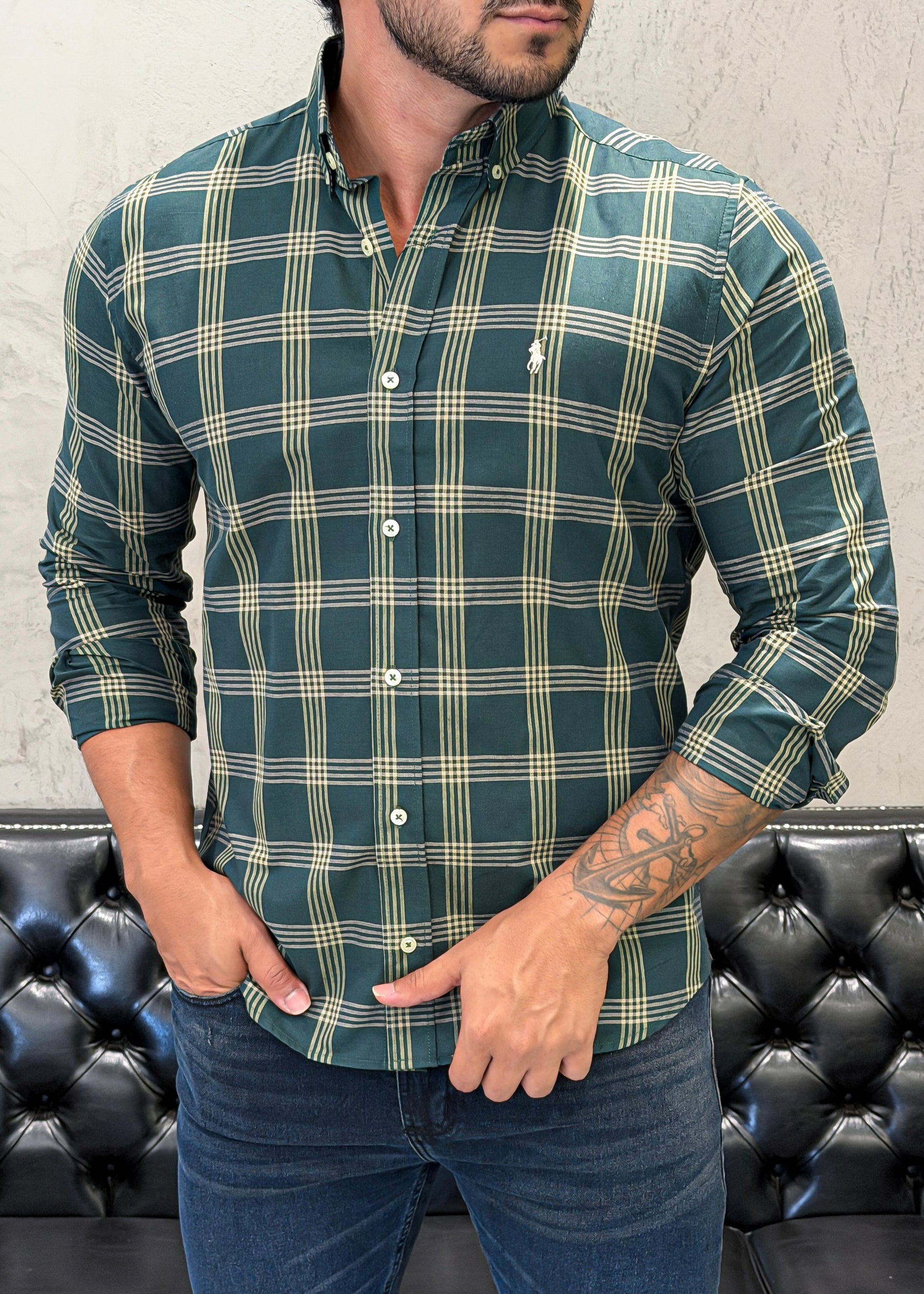 Camisa Ralph Lauren M/Longa Xadrez