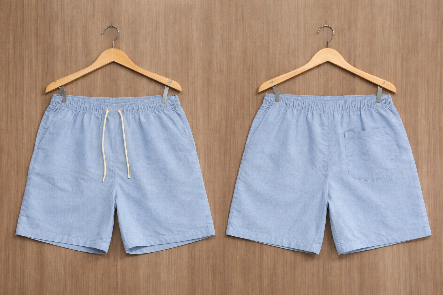 Short Linho Preto Azul