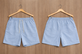 Short Linho Preto Azul