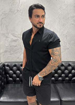 Camisa Reserva Linho M/C Preto