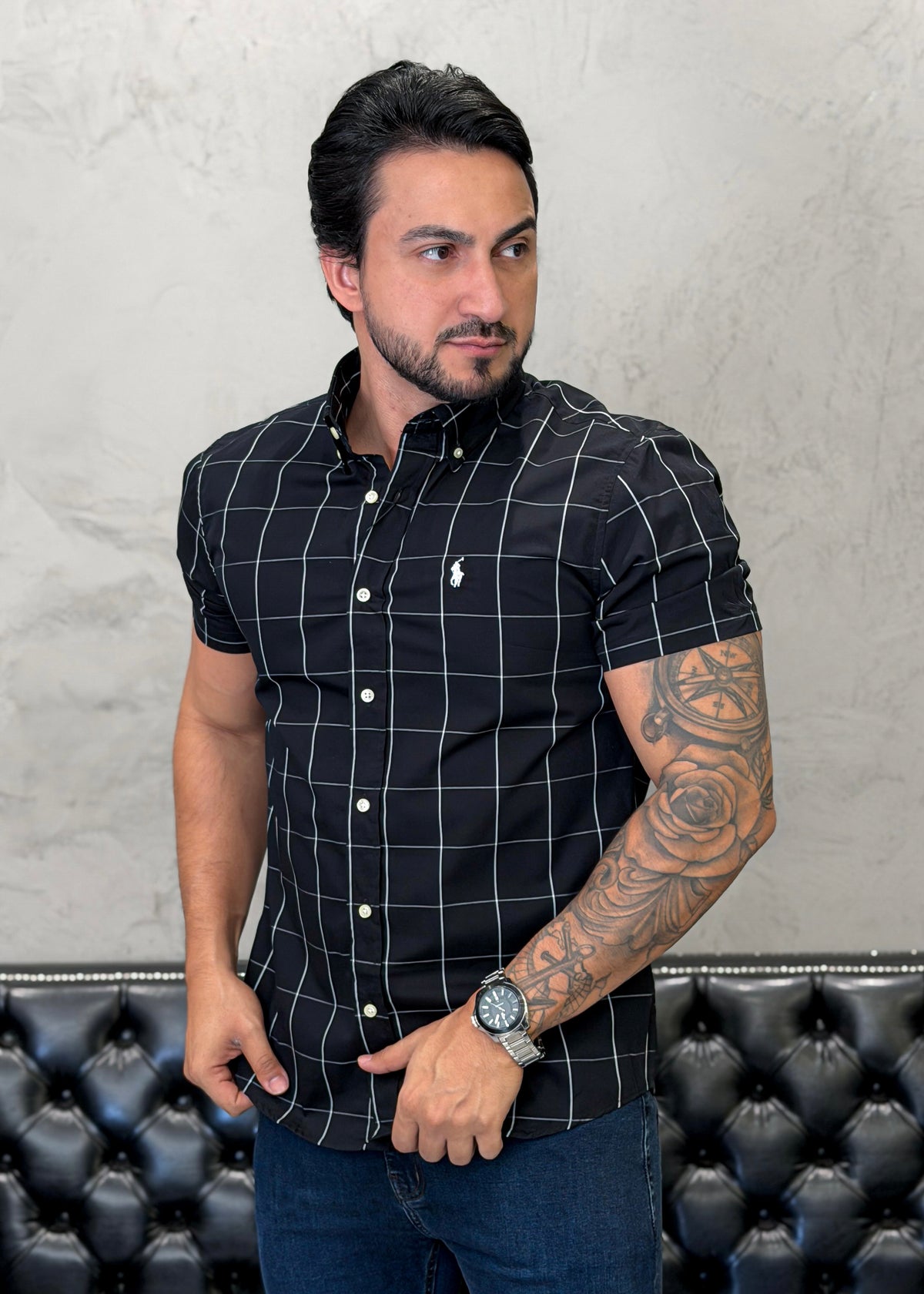 Camisa Ralph Lauren M/Curta Xadrez
