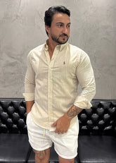 Camisa Ralph Lauren M/L Linho Areia