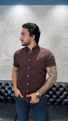 Camisa Ralph Lauren M/C Marrom