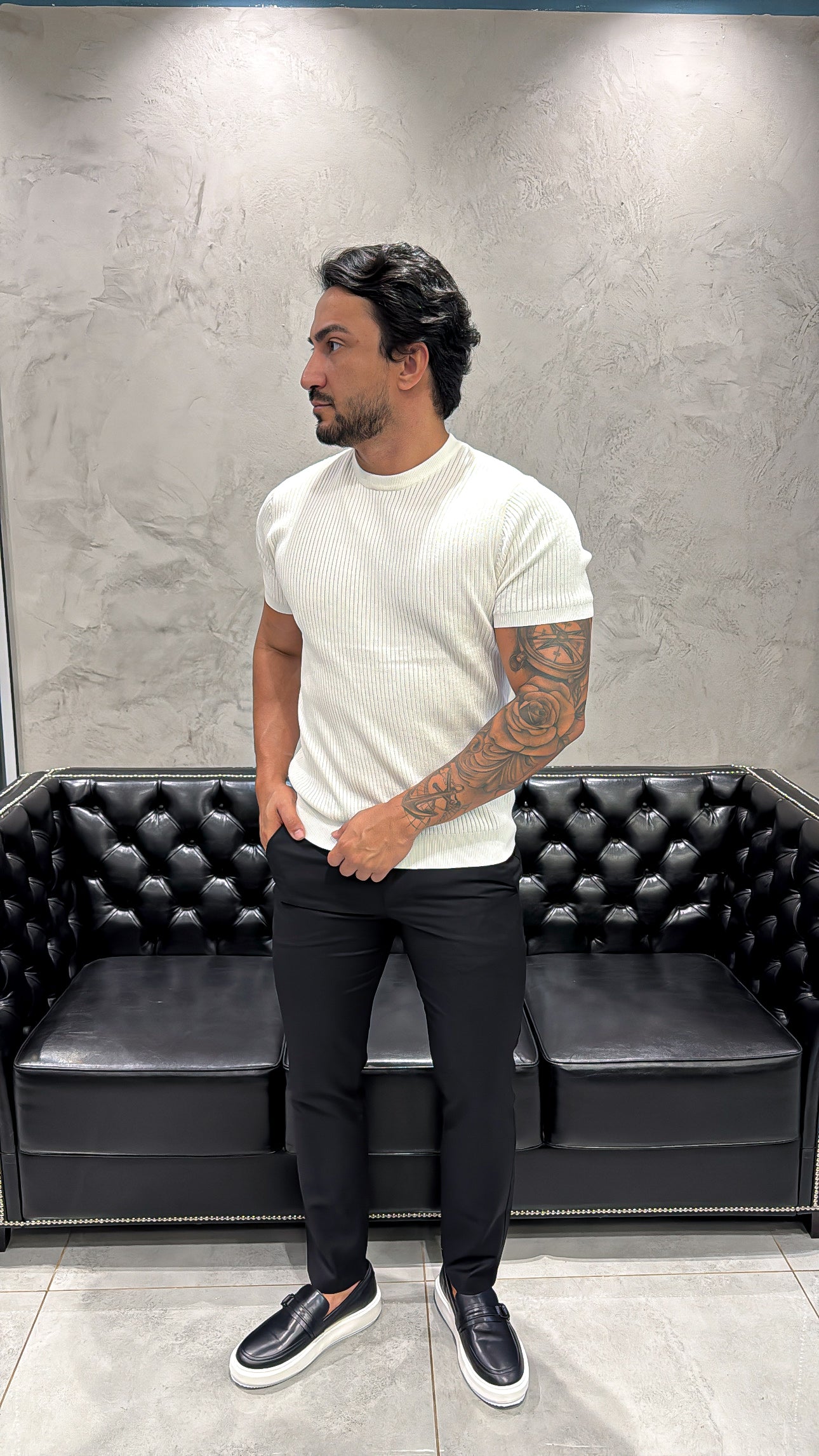 T-Shirt Tricot Luxo Branco
