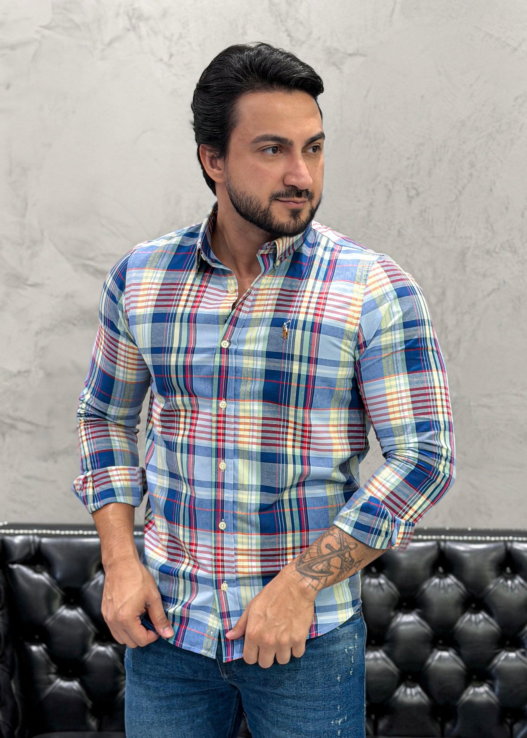 Camisa Ralph Lauren M/L Xadrez Americana