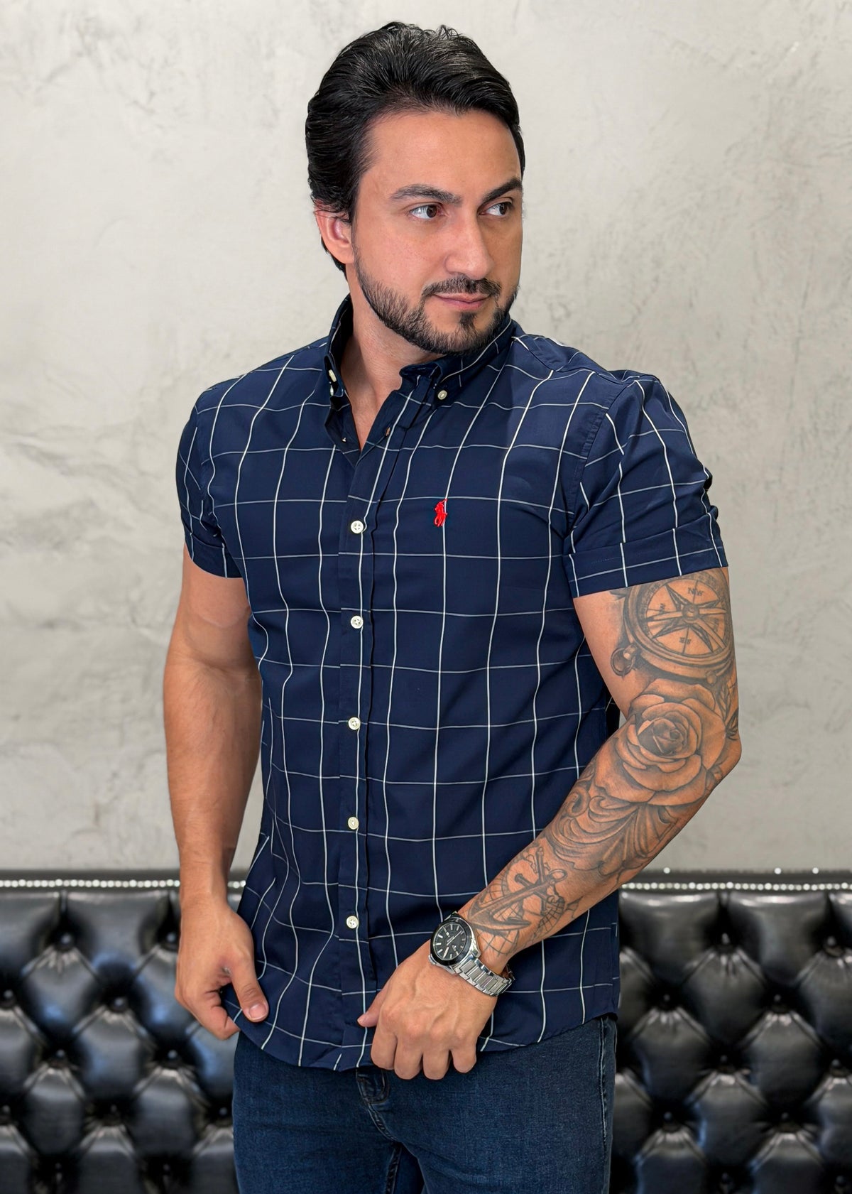 Camisa Ralph Lauren M/Curta Xadrez