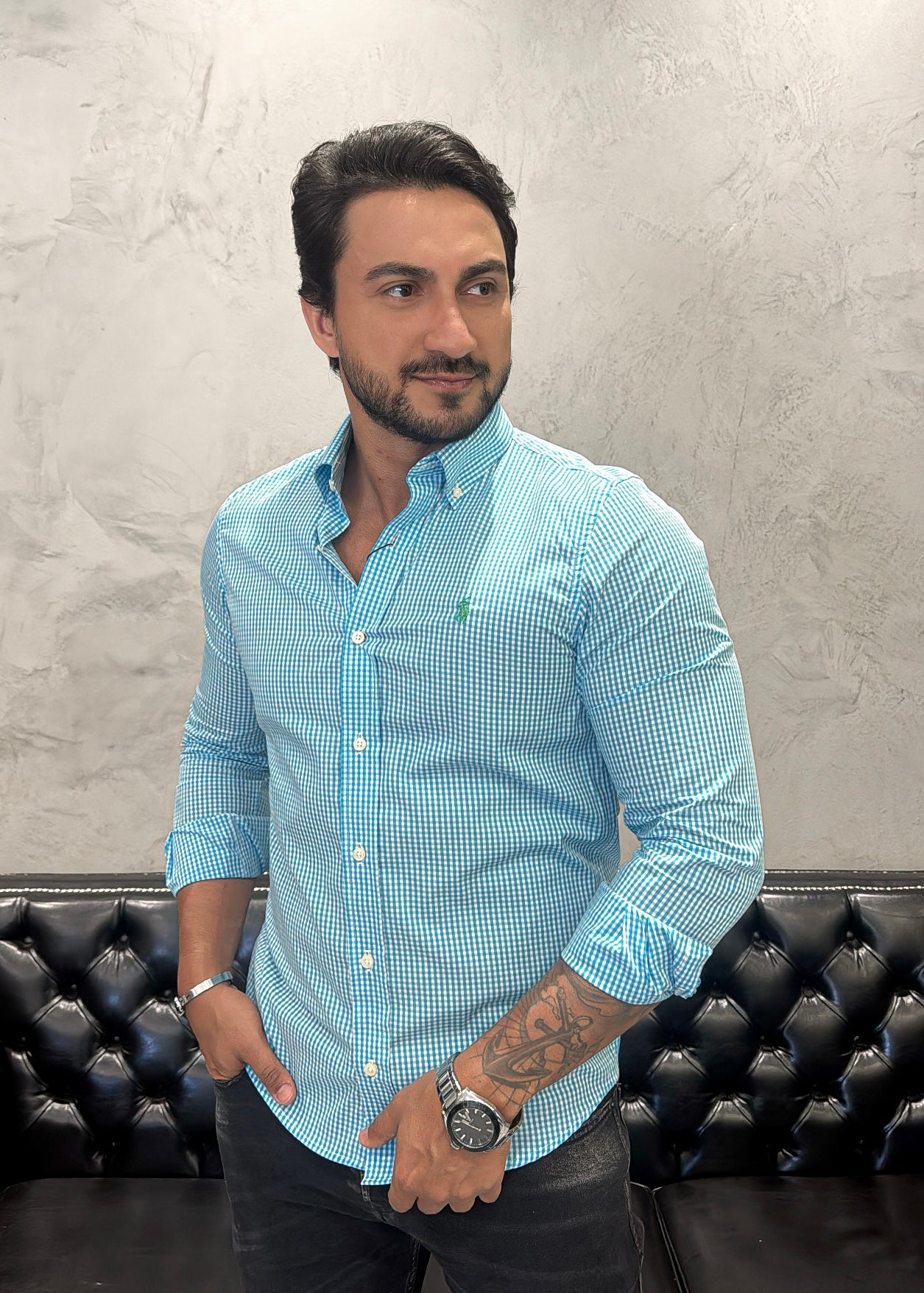 Camisa Ralph Lauren M/Longa MicroXadrez