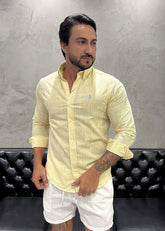 Camisa Ralph Lauren M/L Linho Amarelo