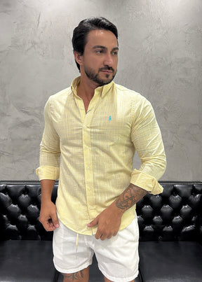 Camisa Ralph Lauren M/L Linho Amarelo