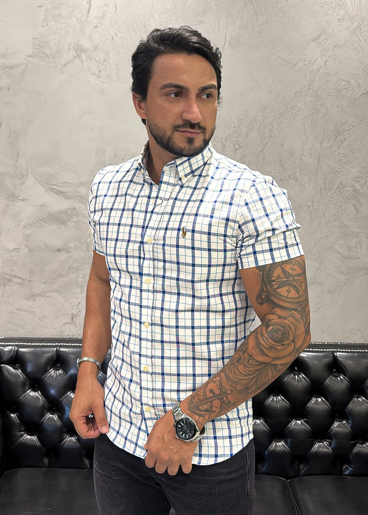 Camisa Ralph Lauren M/Curta Xadrez
