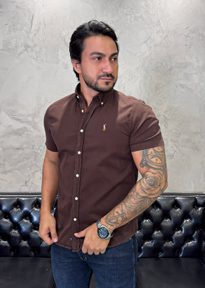Camisa Ralph Lauren M/C Marrom