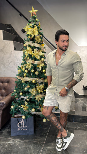 Camisa Reserva M/L Linho Verde Menta