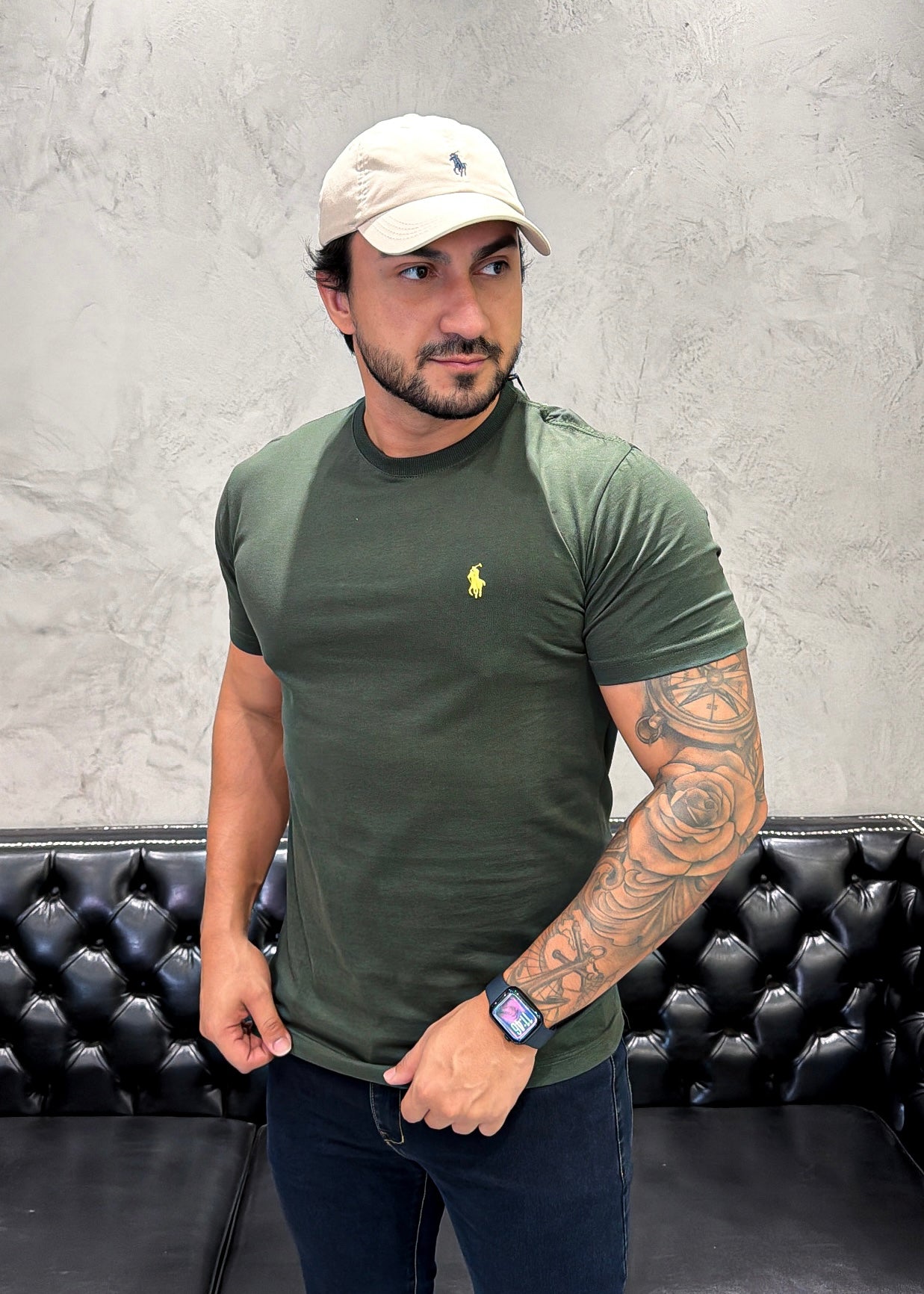 T-Shirt Basic Ralph Lauren Musgo