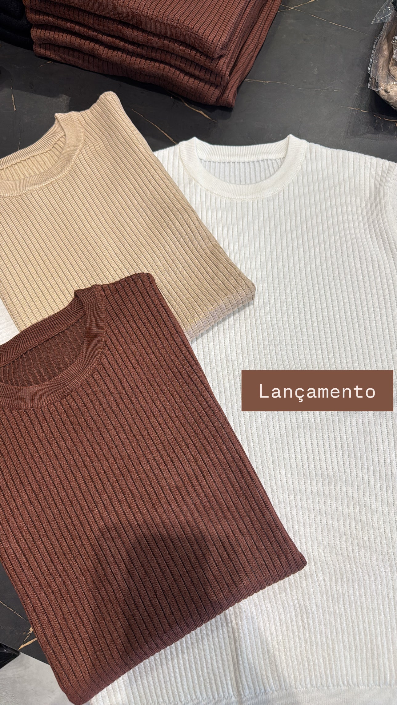 T-Shirt Tricot Luxo Marrom
