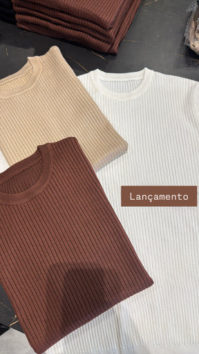 T-Shirt Tricot Luxo Marrom