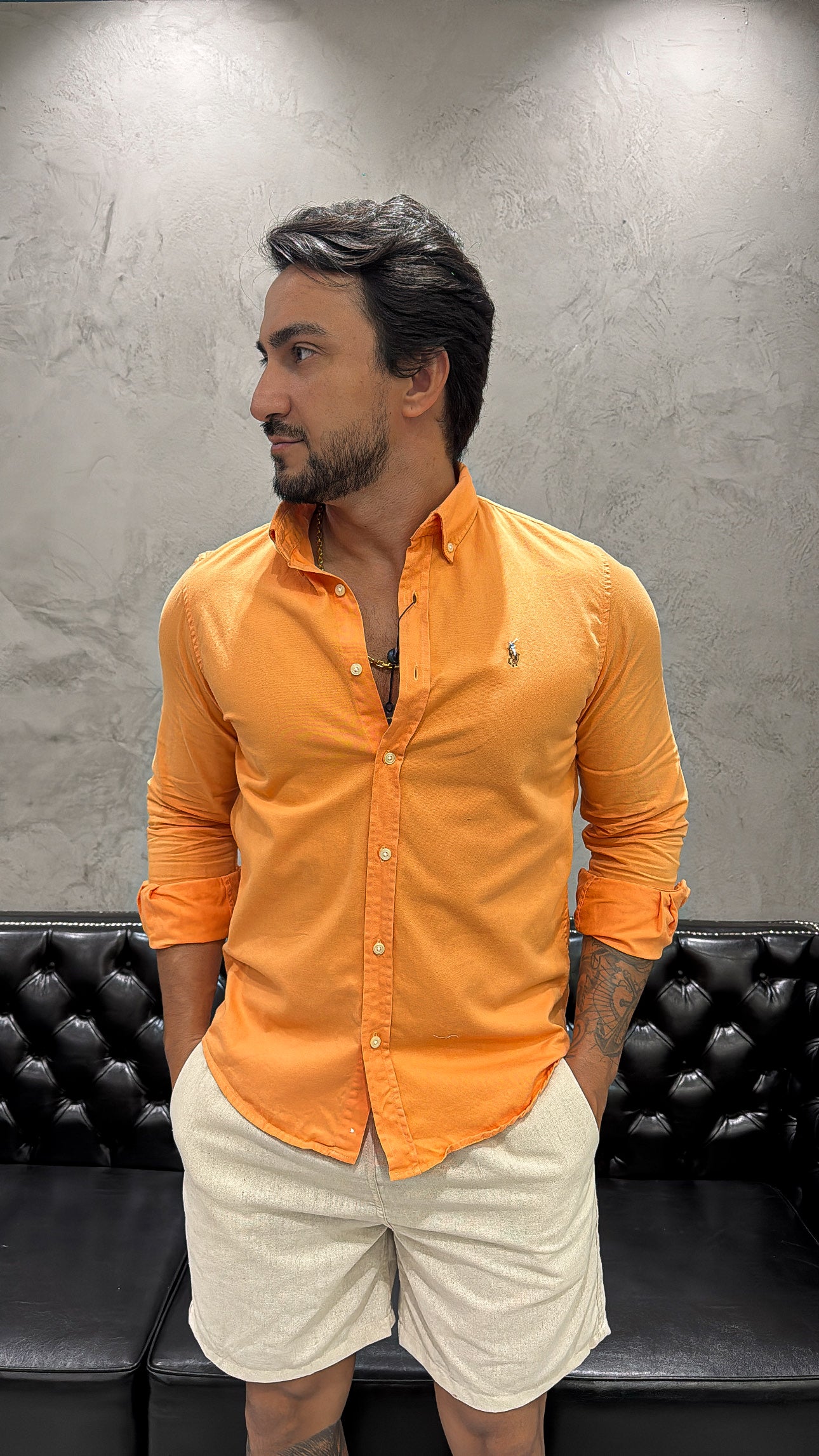 Camisa Ralph Lauren Sarja M/L Laranja