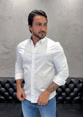 Camisa Ralph Lauren M/Longa Cetinada Branco