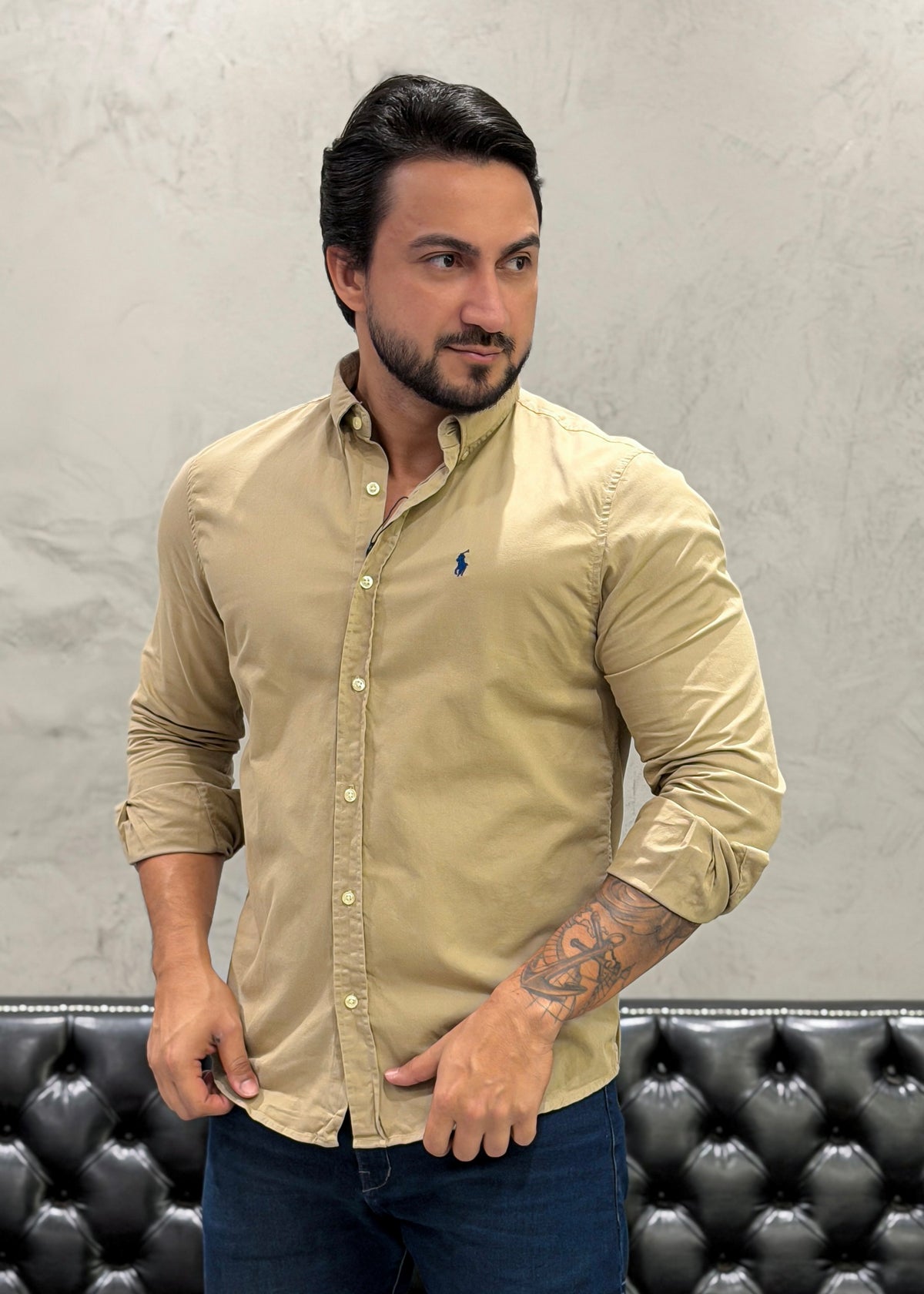 Camisa Ralph Lauren M/Longa Tinturada Ferrugem