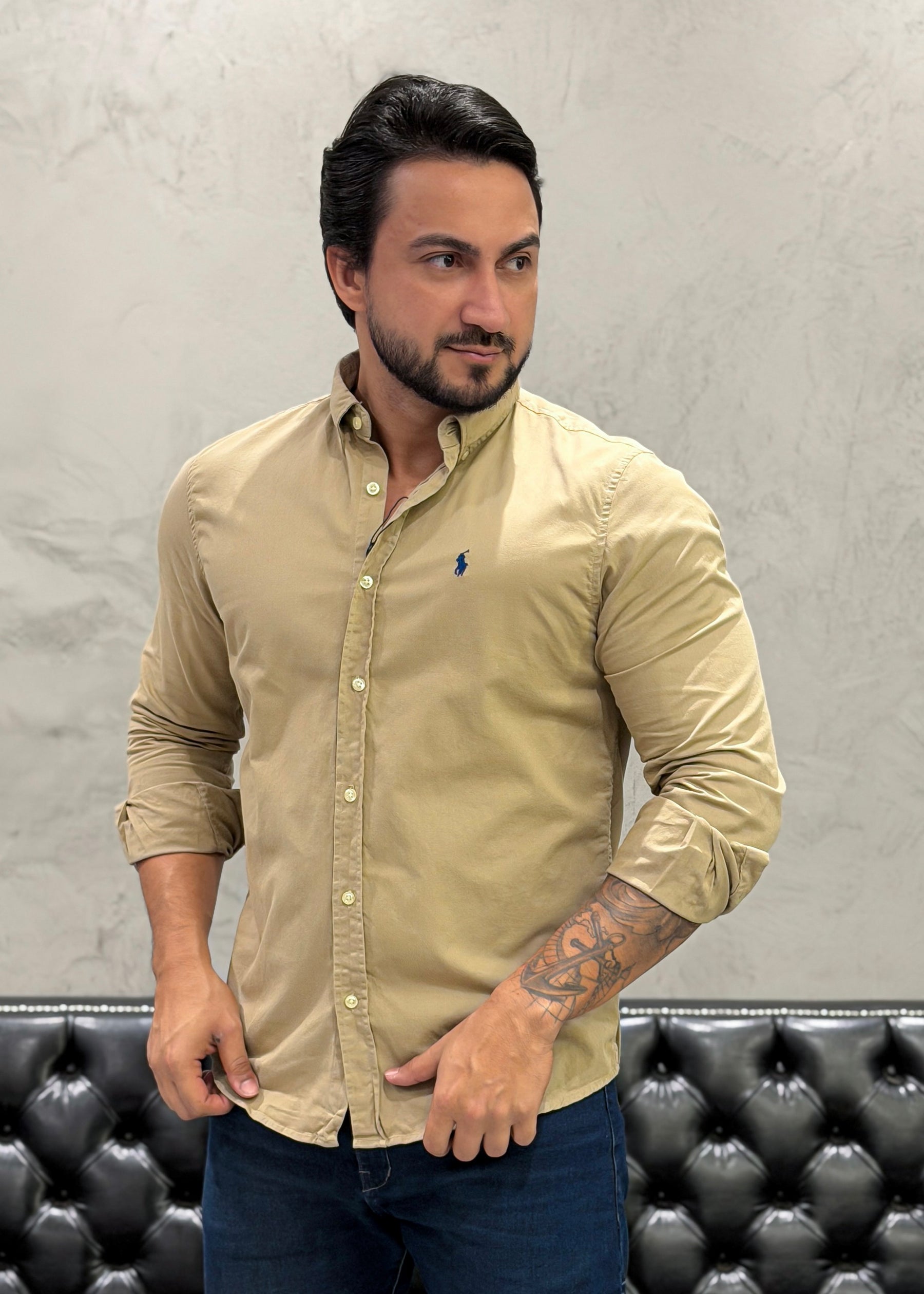 Camisa Ralph Lauren M/Longa Tinturada Ferrugem