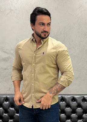 Camisa Ralph Lauren M/Longa Tinturada Ferrugem
