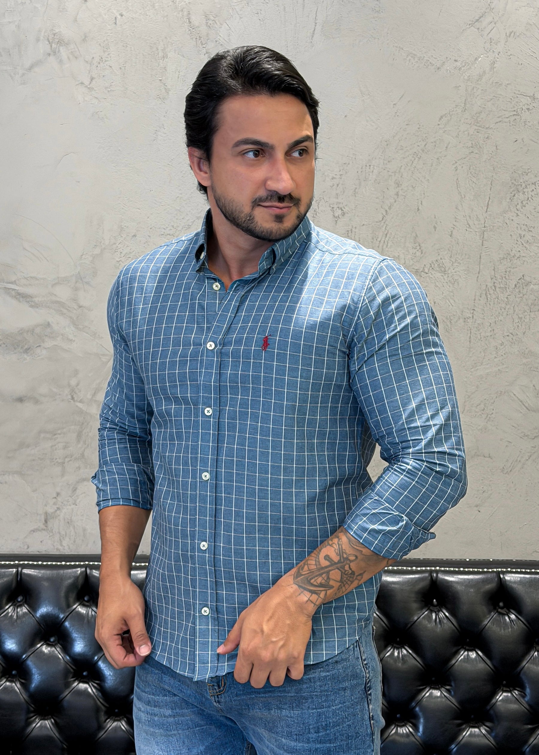 Camisa Ralph Lauren M/Longa Xadrez