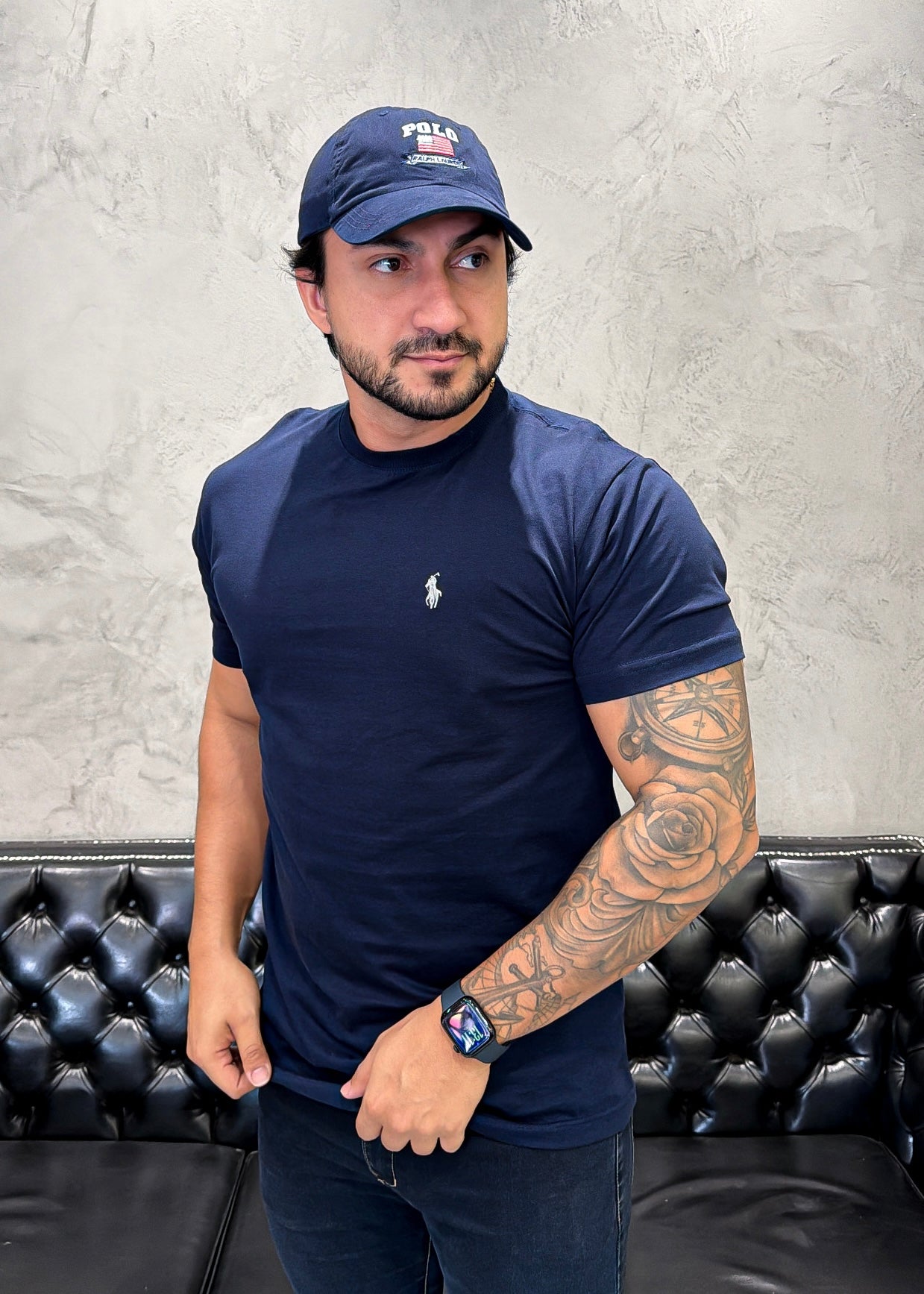 T-Shirt Basic Ralph Lauren Marinho