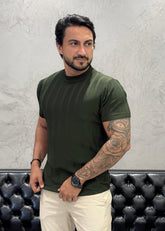 T-Shirt Basica Tricot Musgo
