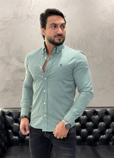 Camisa Ralph Lauren M/L Microxadrez Verde