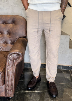 Calça em Linho Bege