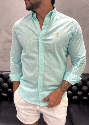 Camisa Ralph Lauren M/L Linho Verde