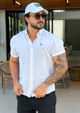 Camisa Linho Ralph Lauren M/C Branco