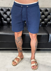 Short Tricot Pespontado Marinho