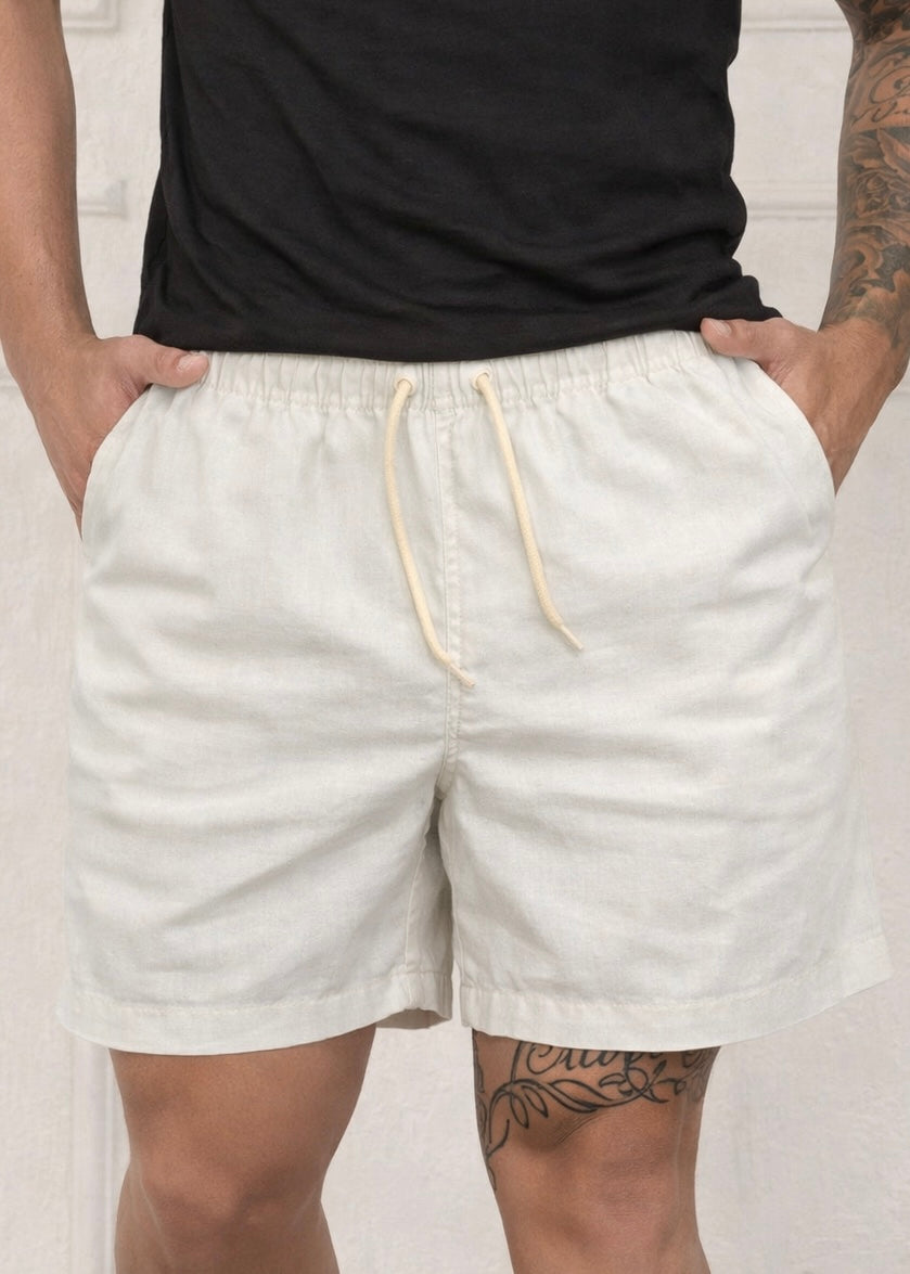 Short Linho Branco Curto