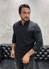 Camisa Reserva M/L Linho Preto