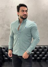 Camisa Ralph Lauren M/L Microxadrez Verde