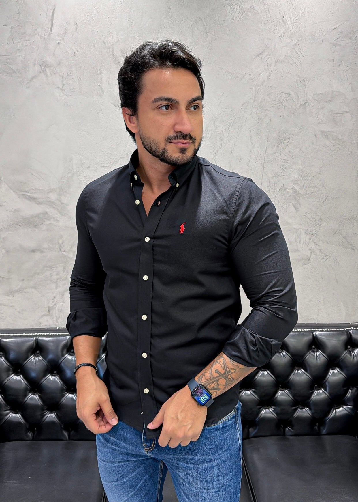 Camisa Ralph Lauren M/Longa Preto