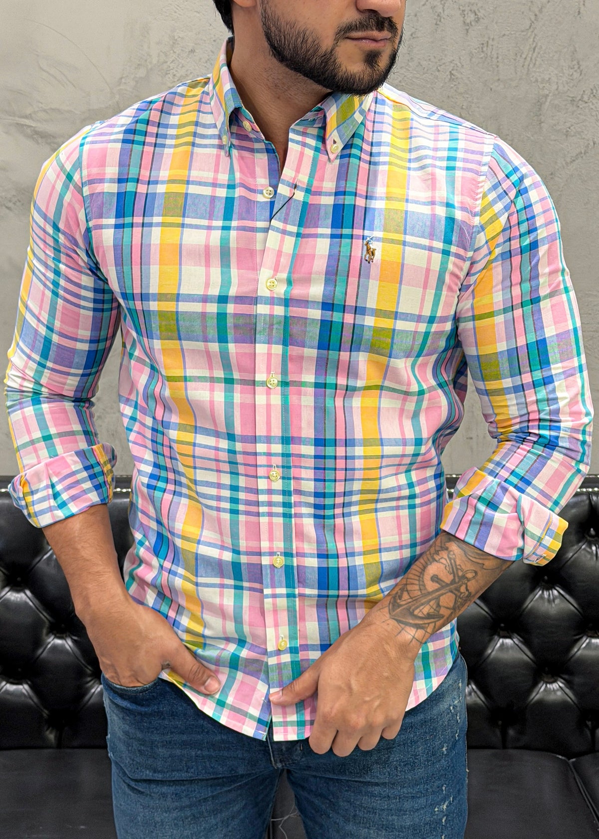 Camisa Ralph Lauren M/L Xadrez Americana